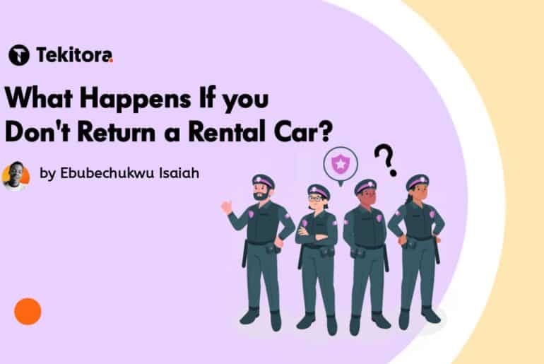 What Happens If You Don't Return a Rental Car - Thumbnail with police illustration
