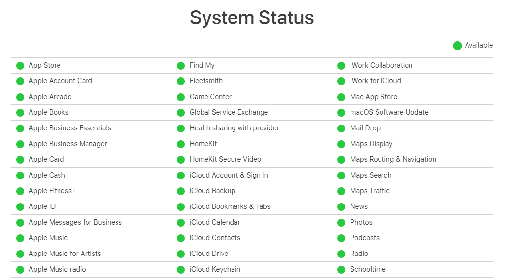 apple system status - apple pay not working on uber eats