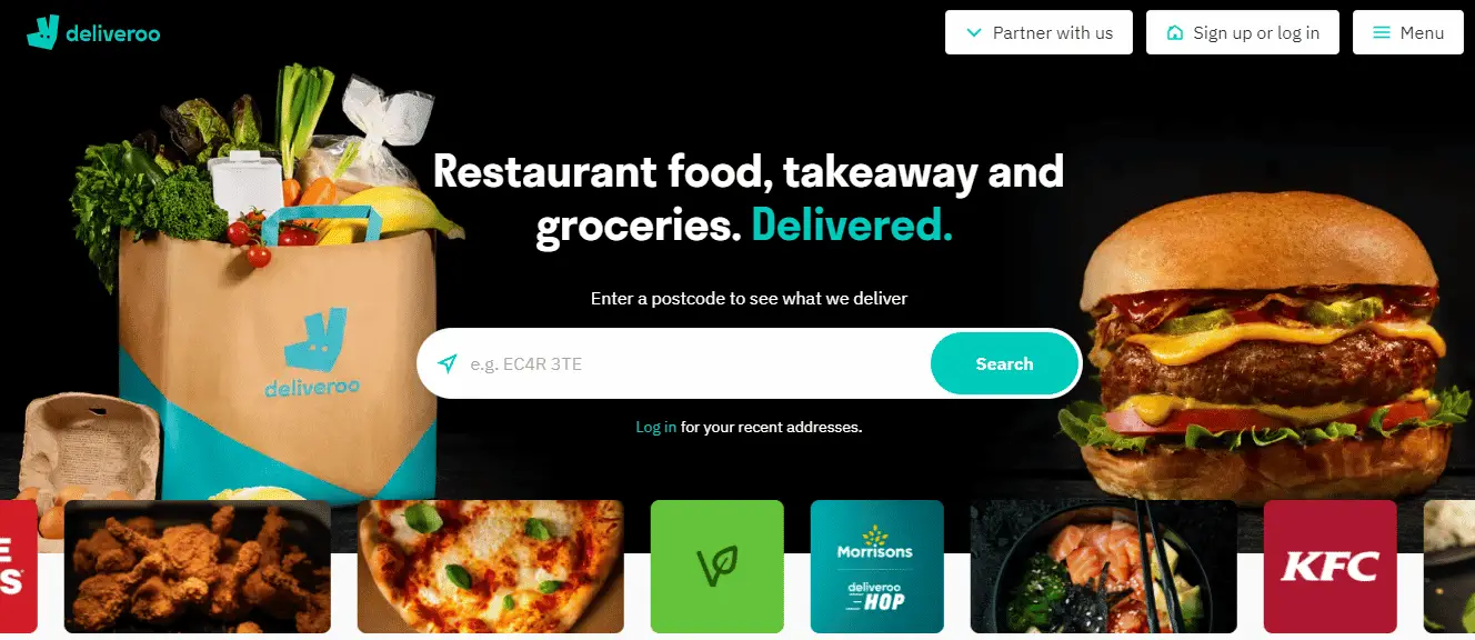 deliveroo payment declined - deliveroo homepage