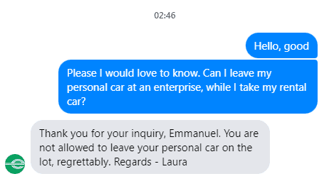 Can I Leave My Car At Enterprise I Asked Enterprise On Facebook 1 